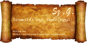 Szomolányi Györgyi névjegykártya